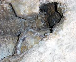 -The block had holes like a